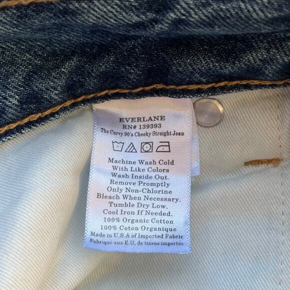 NEW Everlane 90's Cheeky Jean Medium Wash Straight Button Fly Cotton Women's 32 - Picture 5 of 7
